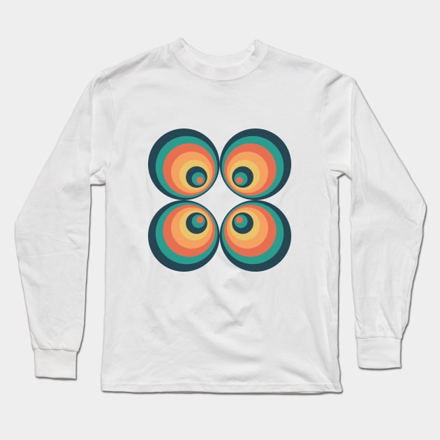 Circle Vintage Quatro Rainbow Long Sleeve T-Shirt by Clue Sky